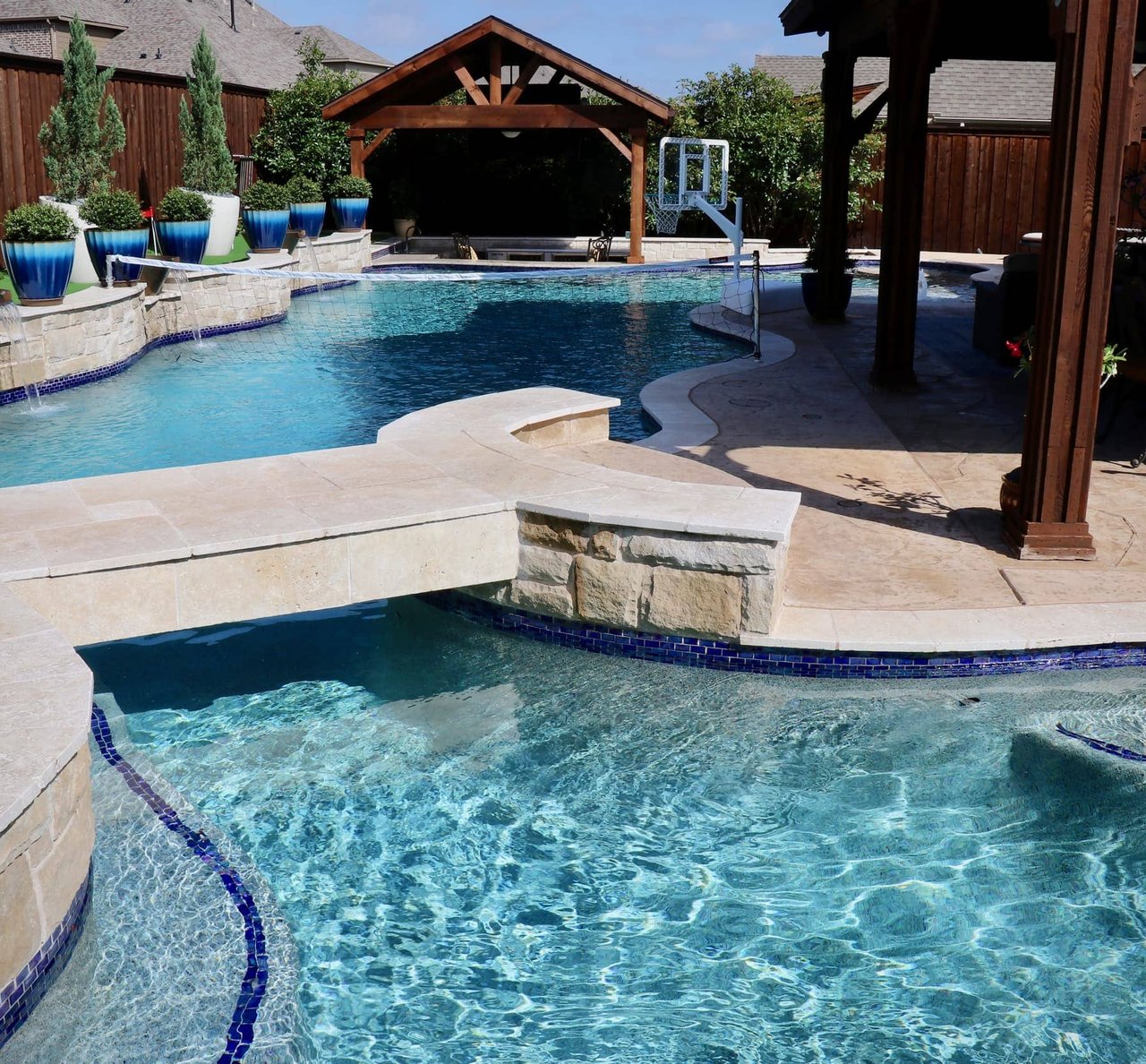 Outdoor pool and patio area
